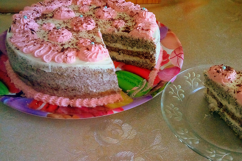 Маково-ореховый торт