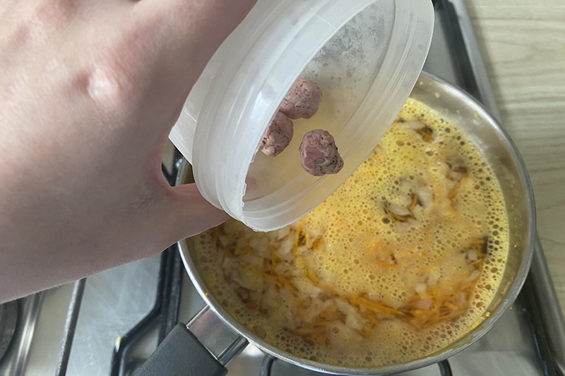 Отправить ингредиенты в бульон