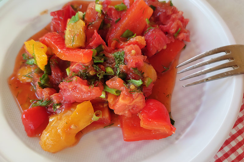 Овощной салат к шашлыку