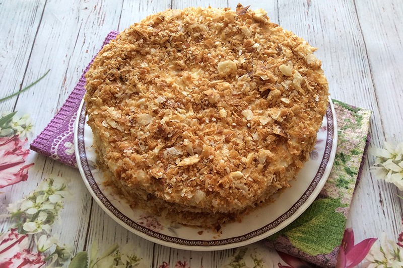 Торт наполеон из готового слоеного теста